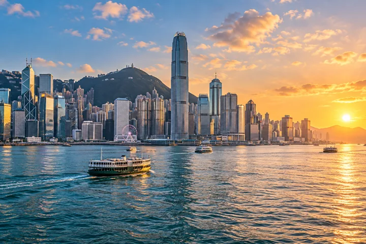Hong Kong harbor — destination illustration