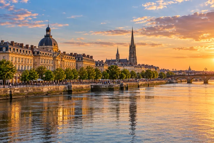Historic Bordeaux waterfront — destination illustration