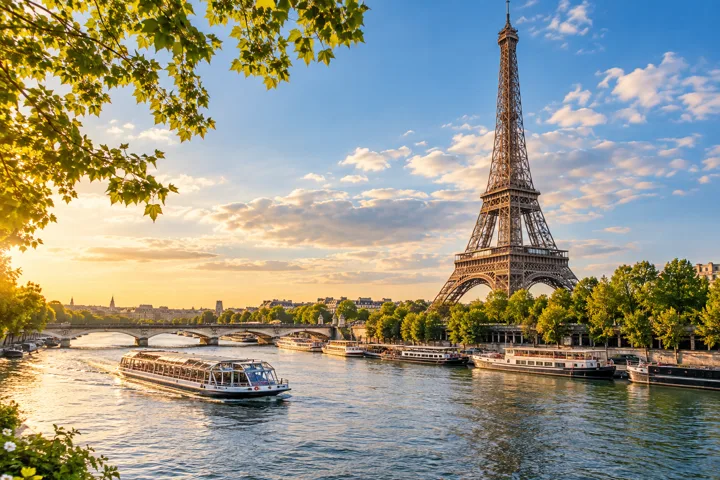 Paris and the Seine — destination illustration